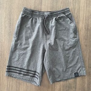 Mens Adidas 3 Stripe Shorts in Grey